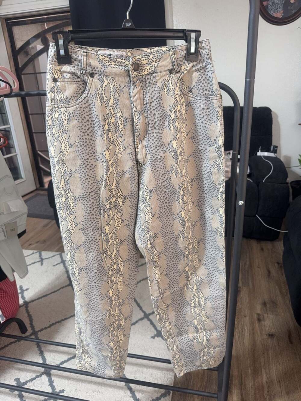 Vintage Flyer Snake Print High Waisted Jeans